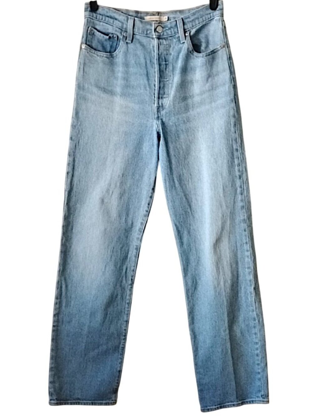 Levi's Ribcage Straight Leg Button-Fly Jeans 29 Light Wash 29x32